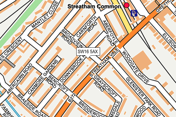 SW16 5AX map - OS OpenMap – Local (Ordnance Survey) SW16 5AX map - OS OpenMap – Local (Ordnance Survey)