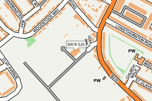 SW16 5JG map - OS OpenMap – Local (Ordnance Survey) SW16 5JG map - OS OpenMap – Local (Ordnance Survey)