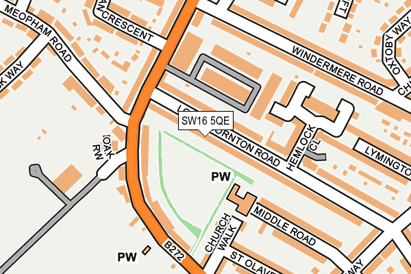 SW16 5QE map - OS OpenMap – Local (Ordnance Survey) SW16 5QE map - OS OpenMap – Local (Ordnance Survey)