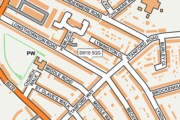 SW16 5QG map - OS OpenMap – Local (Ordnance Survey) SW16 5QG map - OS OpenMap – Local (Ordnance Survey)