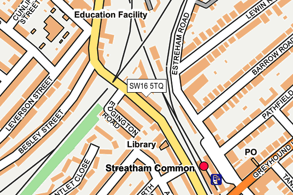 SW16 5TQ map - OS OpenMap – Local (Ordnance Survey)