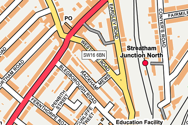 SW16 6BN map - OS OpenMap – Local (Ordnance Survey)
