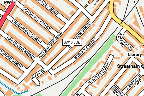SW16 6DE map - OS OpenMap – Local (Ordnance Survey) SW16 6DE map - OS OpenMap – Local (Ordnance Survey)