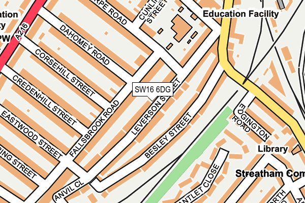 SW16 6DG map - OS OpenMap – Local (Ordnance Survey) SW16 6DG map - OS OpenMap – Local (Ordnance Survey)
