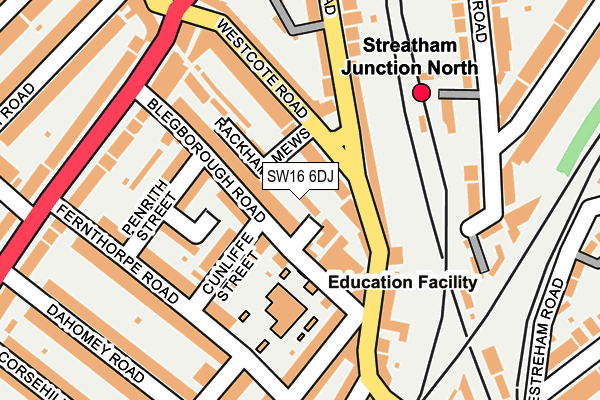 SW16 6DJ map - OS OpenMap – Local (Ordnance Survey) SW16 6DJ map - OS OpenMap – Local (Ordnance Survey)