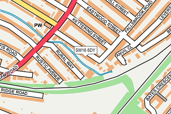 SW16 6DY map - OS OpenMap – Local (Ordnance Survey) SW16 6DY map - OS OpenMap – Local (Ordnance Survey)