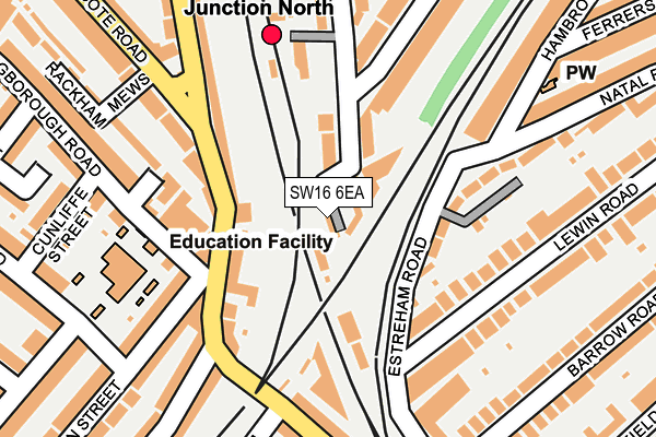 SW16 6EA map - OS OpenMap – Local (Ordnance Survey) SW16 6EA map - OS OpenMap – Local (Ordnance Survey)