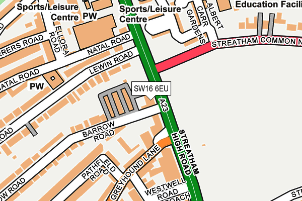 SW16 6EU map - OS OpenMap – Local (Ordnance Survey) SW16 6EU map - OS OpenMap – Local (Ordnance Survey)