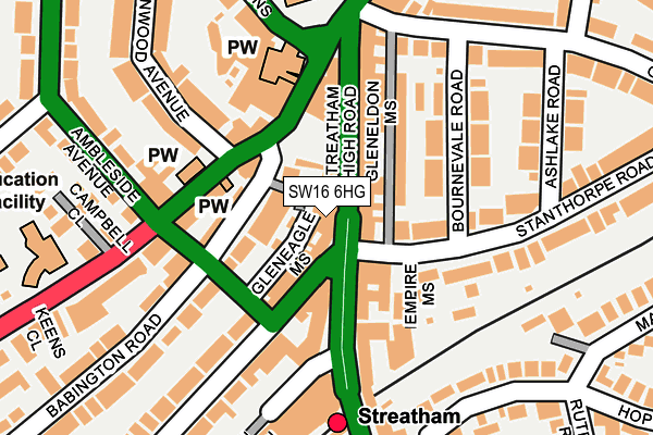 SW16 6HG map - OS OpenMap – Local (Ordnance Survey) SW16 6HG map - OS OpenMap – Local (Ordnance Survey)