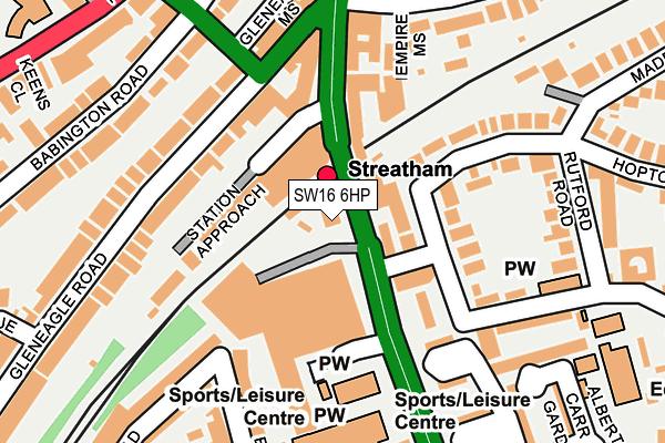 SW16 6HP map - OS OpenMap – Local (Ordnance Survey) SW16 6HP map - OS OpenMap – Local (Ordnance Survey)