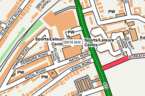 SW16 6HX map - OS OpenMap – Local (Ordnance Survey) SW16 6HX map - OS OpenMap – Local (Ordnance Survey)