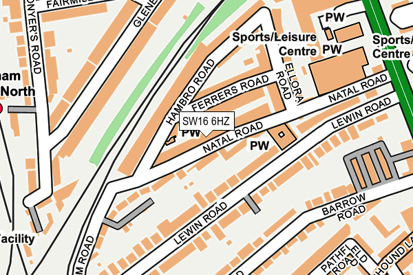 SW16 6HZ map - OS OpenMap – Local (Ordnance Survey) SW16 6HZ map - OS OpenMap – Local (Ordnance Survey)