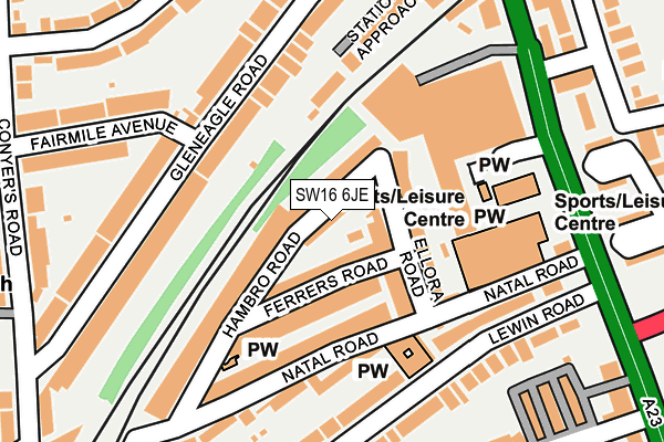 SW16 6JE map - OS OpenMap – Local (Ordnance Survey) SW16 6JE map - OS OpenMap – Local (Ordnance Survey)