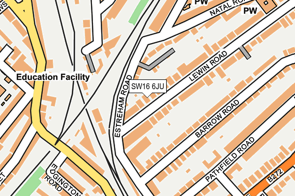 SW16 6JU map - OS OpenMap – Local (Ordnance Survey) SW16 6JU map - OS OpenMap – Local (Ordnance Survey)