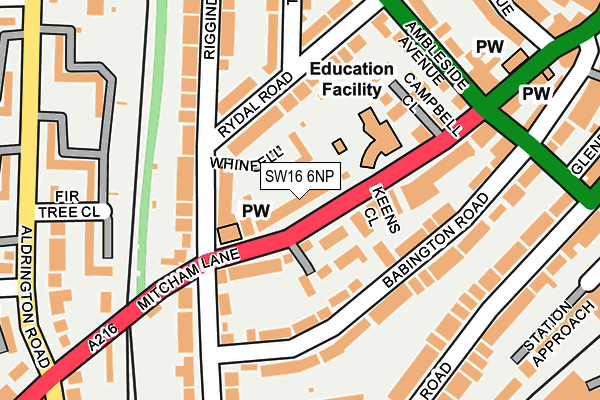 SW16 6NP map - OS OpenMap – Local (Ordnance Survey) SW16 6NP map - OS OpenMap – Local (Ordnance Survey)