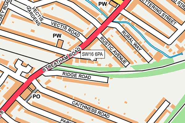 SW16 6PA map - OS OpenMap – Local (Ordnance Survey) SW16 6PA map - OS OpenMap – Local (Ordnance Survey)