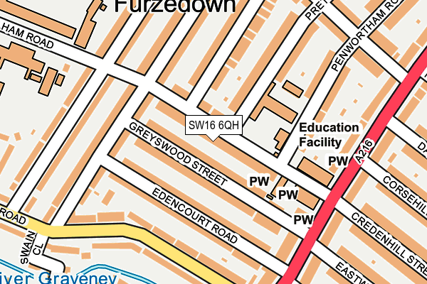 SW16 6QH map - OS OpenMap – Local (Ordnance Survey) SW16 6QH map - OS OpenMap – Local (Ordnance Survey)