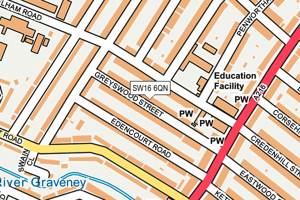 SW16 6QN map - OS OpenMap – Local (Ordnance Survey) SW16 6QN map - OS OpenMap – Local (Ordnance Survey)