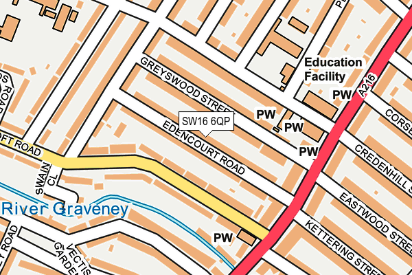 SW16 6QP map - OS OpenMap – Local (Ordnance Survey) SW16 6QP map - OS OpenMap – Local (Ordnance Survey)