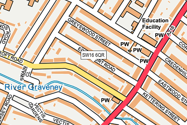 SW16 6QR map - OS OpenMap – Local (Ordnance Survey) SW16 6QR map - OS OpenMap – Local (Ordnance Survey)