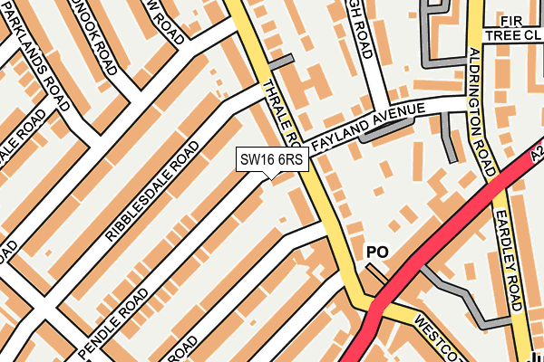 SW16 6RS map - OS OpenMap – Local (Ordnance Survey) SW16 6RS map - OS OpenMap – Local (Ordnance Survey)