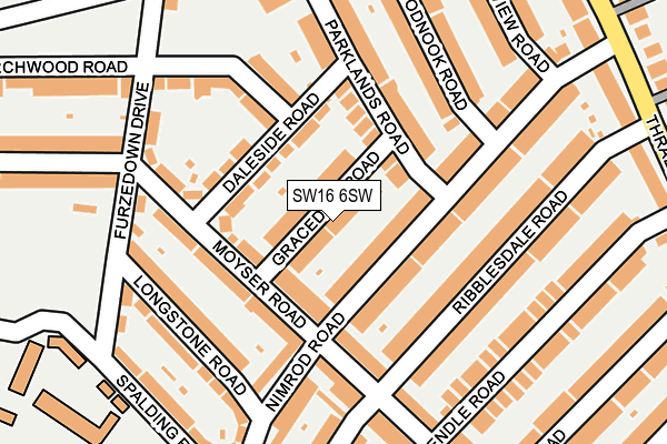 SW16 6SW map - OS OpenMap – Local (Ordnance Survey) SW16 6SW map - OS OpenMap – Local (Ordnance Survey)