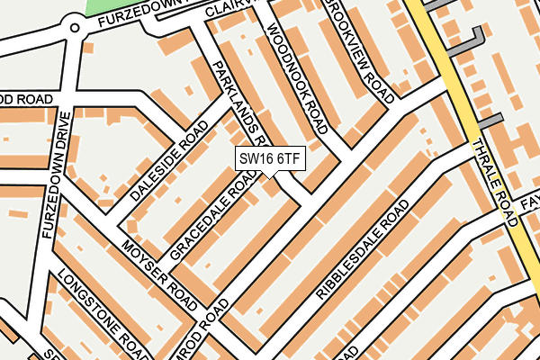 SW16 6TF map - OS OpenMap – Local (Ordnance Survey) SW16 6TF map - OS OpenMap – Local (Ordnance Survey)