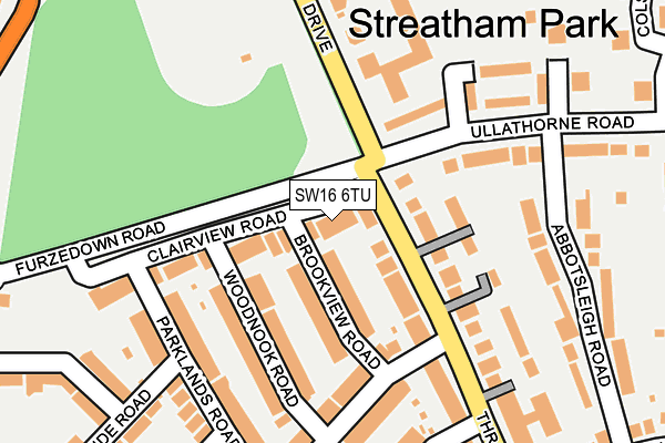 SW16 6TU map - OS OpenMap – Local (Ordnance Survey) SW16 6TU map - OS OpenMap – Local (Ordnance Survey)