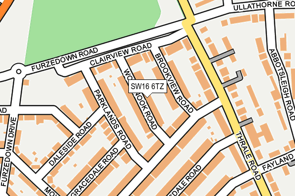 SW16 6TZ map - OS OpenMap – Local (Ordnance Survey) SW16 6TZ map - OS OpenMap – Local (Ordnance Survey)