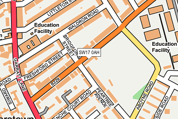 SW17 0AH map - OS OpenMap – Local (Ordnance Survey) SW17 0AH map - OS OpenMap – Local (Ordnance Survey)