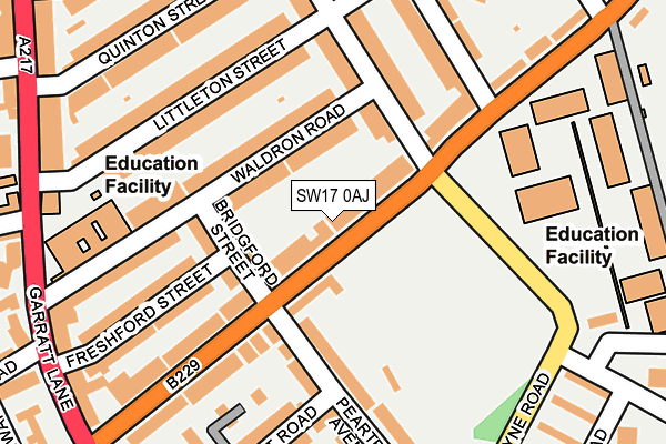 SW17 0AJ map - OS OpenMap – Local (Ordnance Survey) SW17 0AJ map - OS OpenMap – Local (Ordnance Survey)