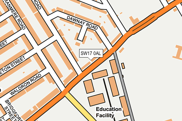 SW17 0AL map - OS OpenMap – Local (Ordnance Survey)