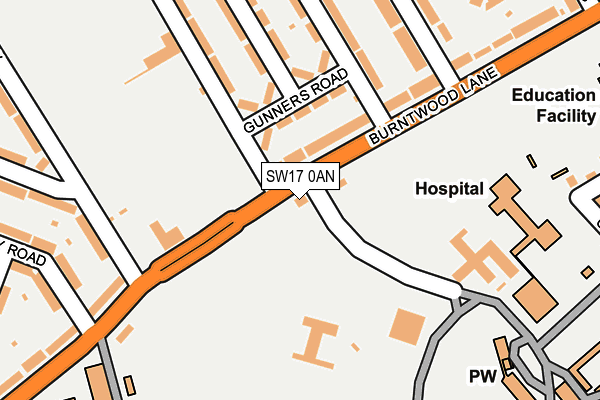 SW17 0AN map - OS OpenMap – Local (Ordnance Survey)