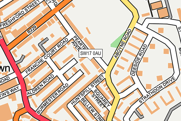 SW17 0AU map - OS OpenMap – Local (Ordnance Survey) SW17 0AU map - OS OpenMap – Local (Ordnance Survey)