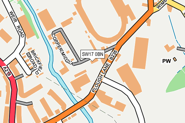 SW17 0BN map - OS OpenMap – Local (Ordnance Survey) SW17 0BN map - OS OpenMap – Local (Ordnance Survey)