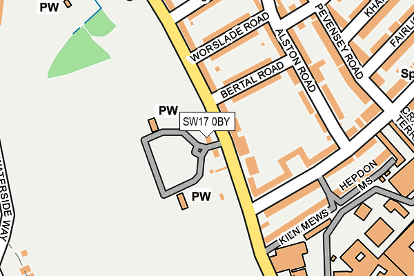 SW17 0BY map - OS OpenMap – Local (Ordnance Survey)