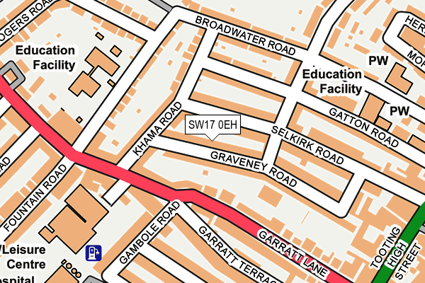 SW17 0EH map - OS OpenMap – Local (Ordnance Survey) SW17 0EH map - OS OpenMap – Local (Ordnance Survey)