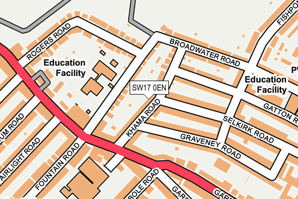 SW17 0EN map - OS OpenMap – Local (Ordnance Survey) SW17 0EN map - OS OpenMap – Local (Ordnance Survey)