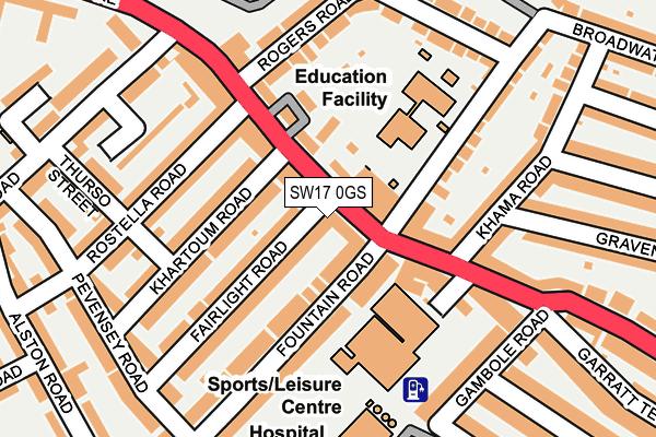 SW17 0GS map - OS OpenMap – Local (Ordnance Survey) SW17 0GS map - OS OpenMap – Local (Ordnance Survey)