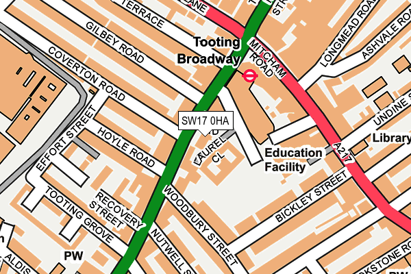 SW17 0HA map - OS OpenMap – Local (Ordnance Survey)