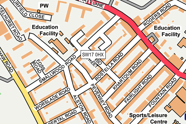 SW17 0HX map - OS OpenMap – Local (Ordnance Survey)