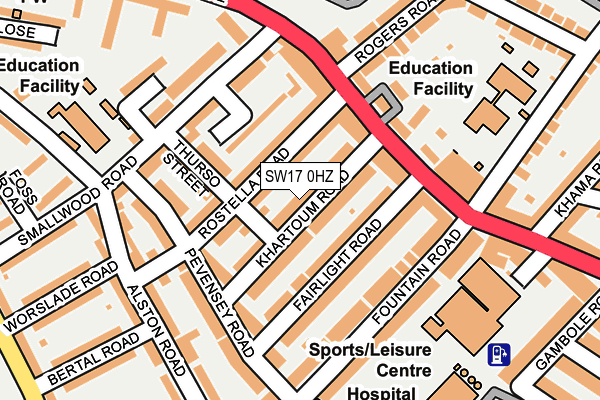 SW17 0HZ map - OS OpenMap – Local (Ordnance Survey) SW17 0HZ map - OS OpenMap – Local (Ordnance Survey)