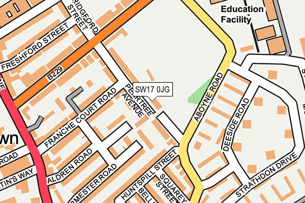SW17 0JG map - OS OpenMap – Local (Ordnance Survey) SW17 0JG map - OS OpenMap – Local (Ordnance Survey)
