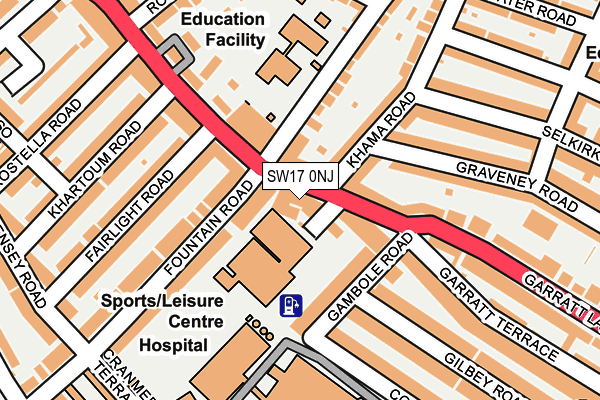 SW17 0NJ map - OS OpenMap – Local (Ordnance Survey) SW17 0NJ map - OS OpenMap – Local (Ordnance Survey)
