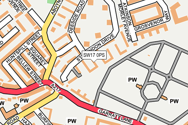 SW17 0PS map - OS OpenMap – Local (Ordnance Survey) SW17 0PS map - OS OpenMap – Local (Ordnance Survey)