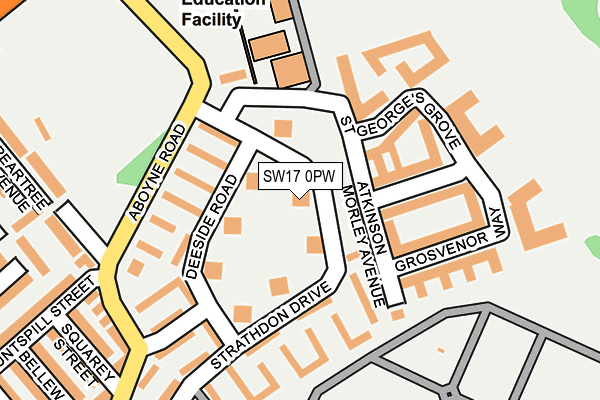 SW17 0PW map - OS OpenMap – Local (Ordnance Survey) SW17 0PW map - OS OpenMap – Local (Ordnance Survey)