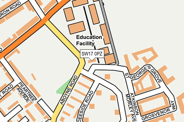 SW17 0PZ map - OS OpenMap – Local (Ordnance Survey) SW17 0PZ map - OS OpenMap – Local (Ordnance Survey)