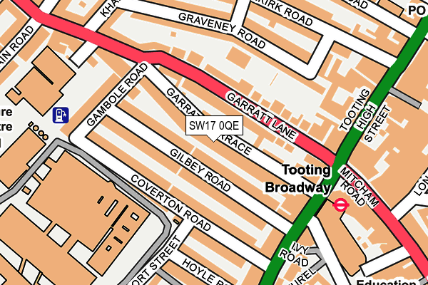 SW17 0QE map - OS OpenMap – Local (Ordnance Survey)