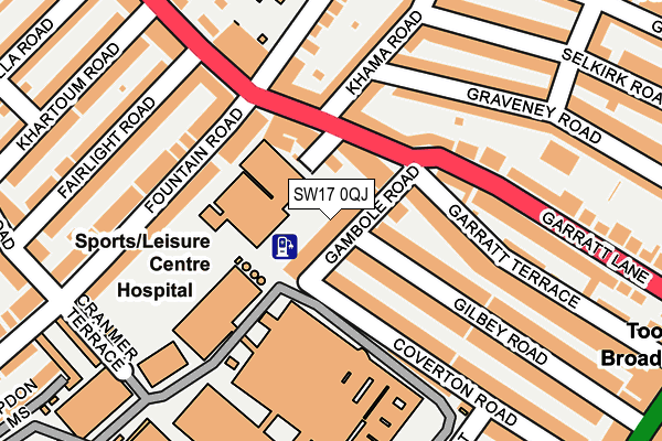 SW17 0QJ map - OS OpenMap – Local (Ordnance Survey)