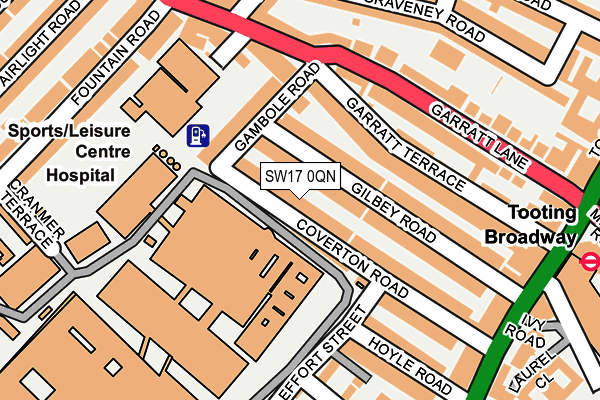 SW17 0QN map - OS OpenMap – Local (Ordnance Survey) SW17 0QN map - OS OpenMap – Local (Ordnance Survey)